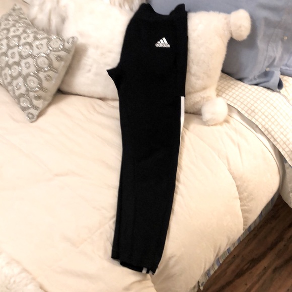 Adidas Aeroready Ankle Length Three Stripe Athletic Leggings Size S - Picture 3 of 7